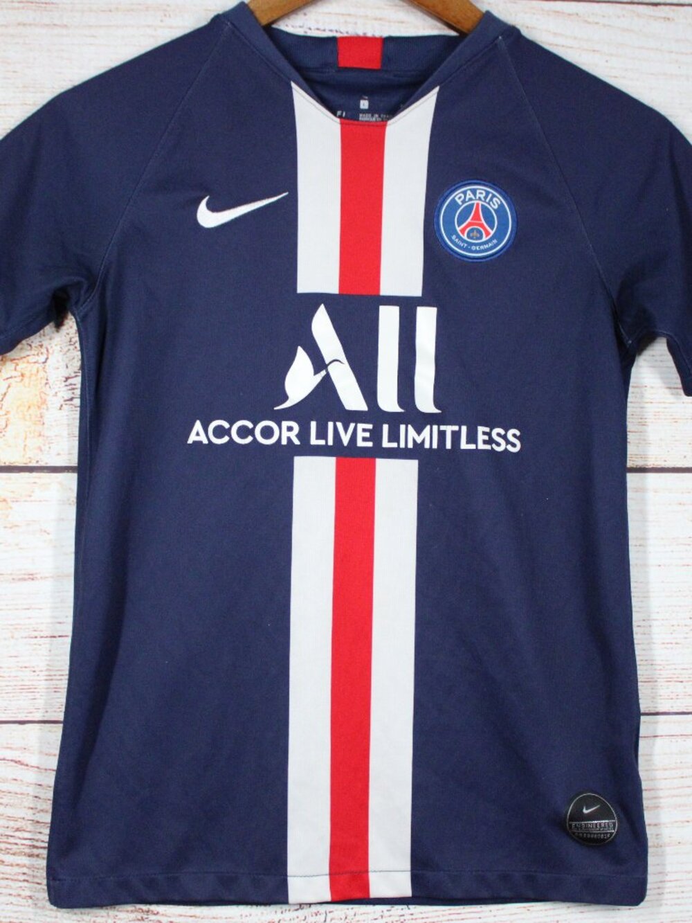Nike PSG Paris Saint-Germain Mbappe #7 Youth L Soccer Jersey Navy Dri-FIT